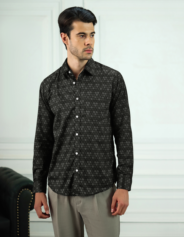 Midnight Flora Cotton Shirt